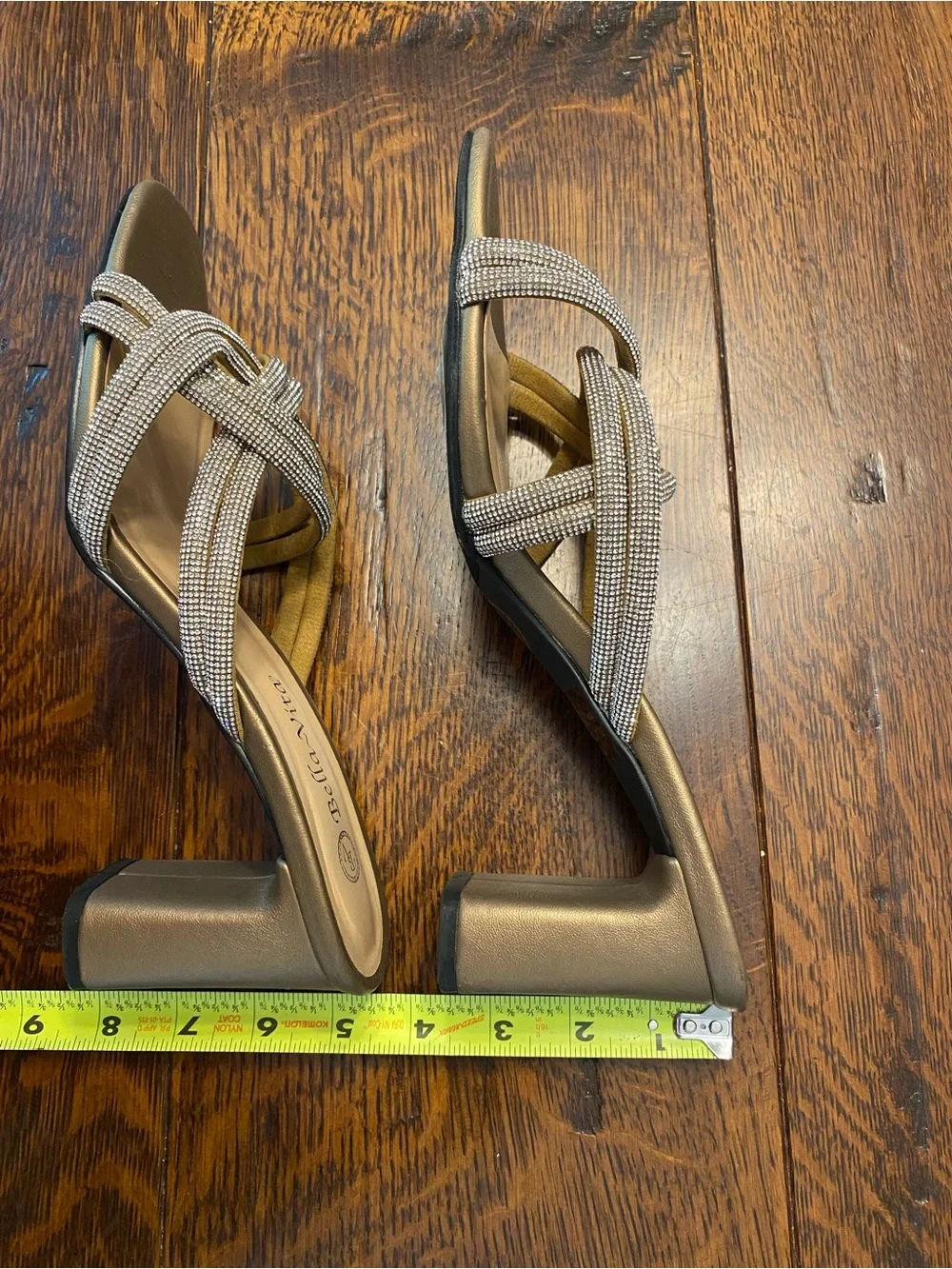 Bella Vita Metallic Gold Knotted Slide Heels